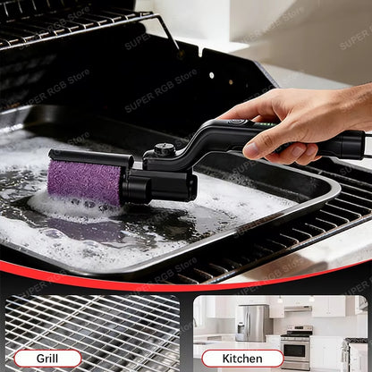 Electric Grill Cleaning Brush Rotary BBQ Cleaner Tool 3-Speed 2600Mah Cordless Rechargeable Adjustable Angle Gifts for Men/Dad